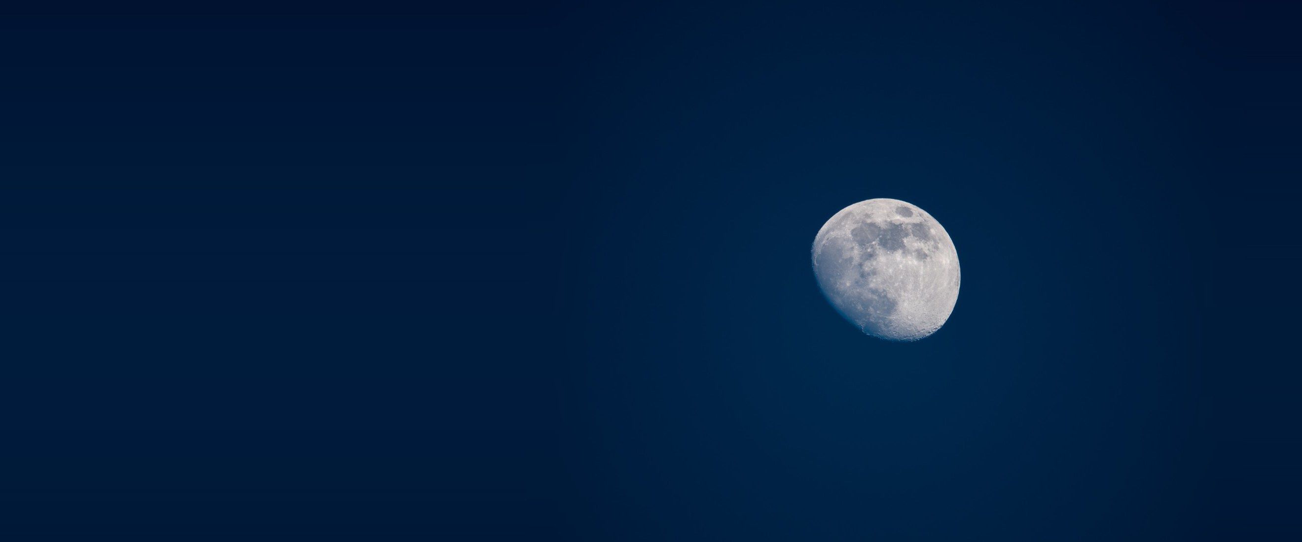 La lune dans le ciel bleu nuit au-dessus du domaine